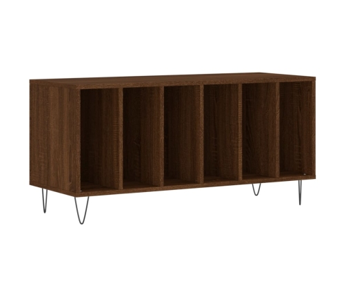 Mueble discos madera contrachapada roble marrón 100x38x48 cm