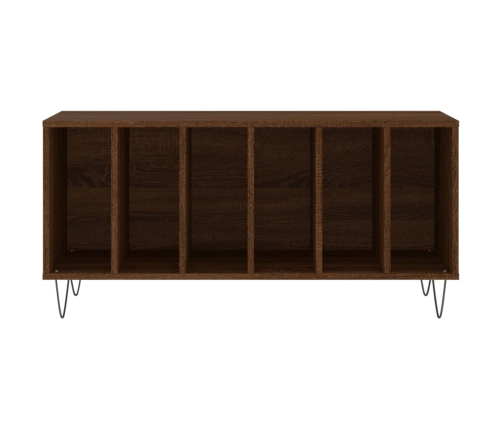 Mueble discos madera contrachapada roble marrón 100x38x48 cm