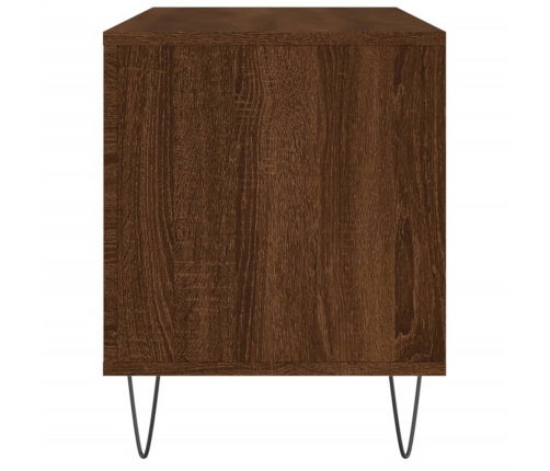 Mueble discos madera contrachapada roble marrón 100x38x48 cm