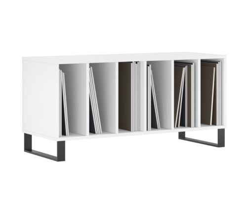 Mueble para discos madera contrachapada blanco 100x38x48 cm