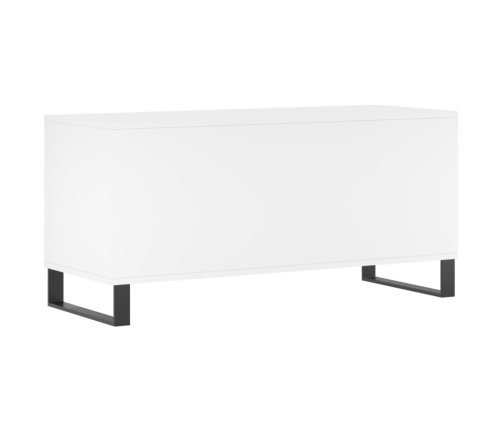 Mueble para discos madera contrachapada blanco 100x38x48 cm