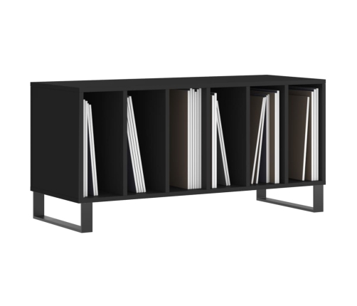 Mueble para discos madera contrachapada negro 100x38x48 cm