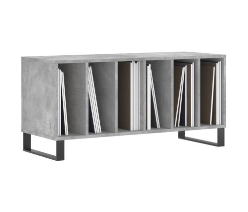 Mueble discos madera contrachapada gris hormigón 100x38x48 cm