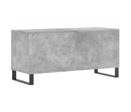 Mueble discos madera contrachapada gris hormigón 100x38x48 cm