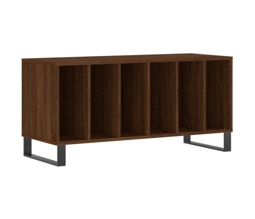 Mueble discos madera contrachapada roble marrón 100x38x48 cm