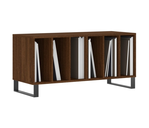 Mueble discos madera contrachapada roble marrón 100x38x48 cm