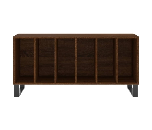 Mueble discos madera contrachapada roble marrón 100x38x48 cm