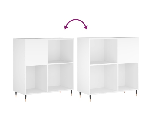 Mueble para discos madera contrachapada blanco 84,5x38x89 cm