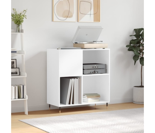 Mueble para discos madera contrachapada blanco 84,5x38x89 cm