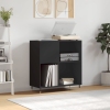 Mueble para discos madera contrachapada negro 84,5x38x89 cm