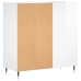 Mueble discos madera contrachapada blanco brillo 84,5x38x89 cm