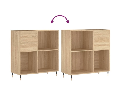 Mueble discos madera contrachapada roble Sonoma 84,5x38x89 cm