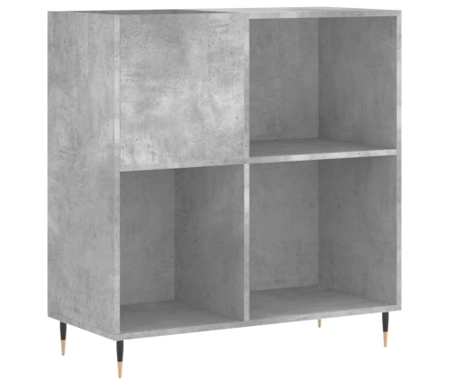 Mueble discos madera contrachapada gris hormigón 84,5x38x89 cm