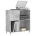 Mueble discos madera contrachapada gris hormigón 84,5x38x89 cm