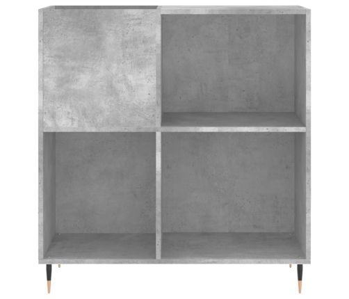 Mueble discos madera contrachapada gris hormigón 84,5x38x89 cm