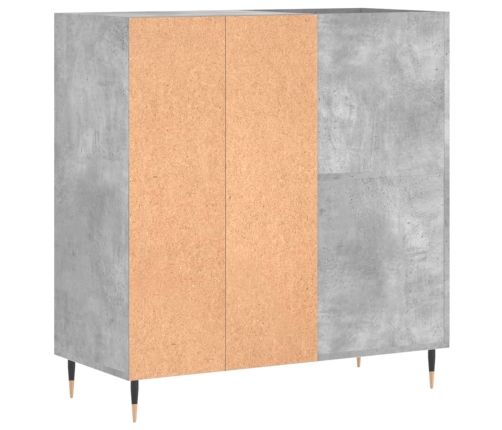 Mueble discos madera contrachapada gris hormigón 84,5x38x89 cm