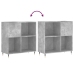 Mueble discos madera contrachapada gris hormigón 84,5x38x89 cm