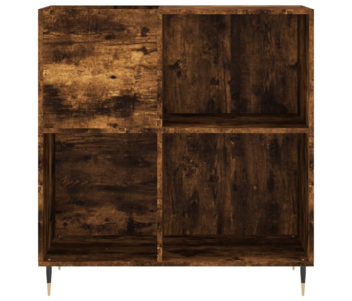 Mueble discos madera contrachapada roble ahumado 84,5x38x89 cm