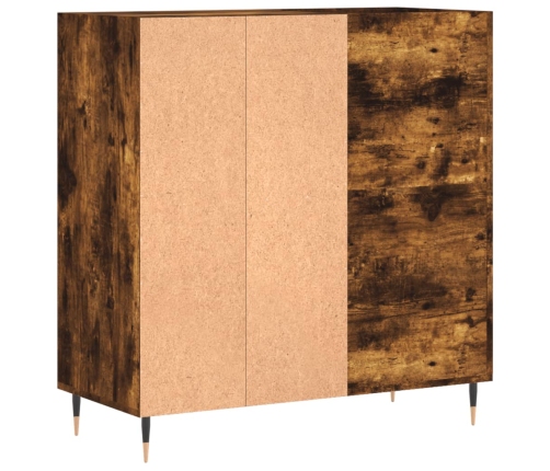 Mueble discos madera contrachapada roble ahumado 84,5x38x89 cm