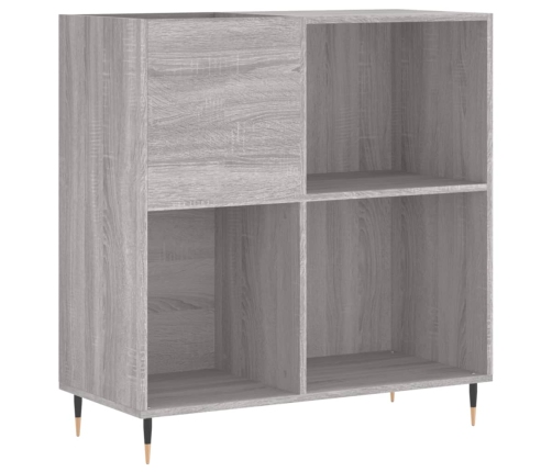 Mueble discos madera contrachapada gris Sonoma 84,5x38x89 cm