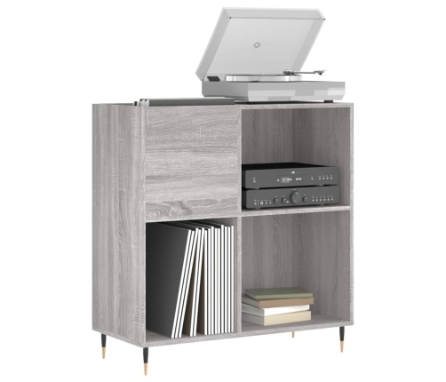 Mueble discos madera contrachapada gris Sonoma 84,5x38x89 cm