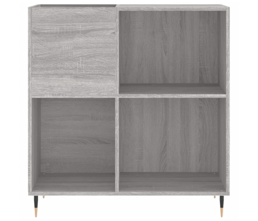 Mueble discos madera contrachapada gris Sonoma 84,5x38x89 cm