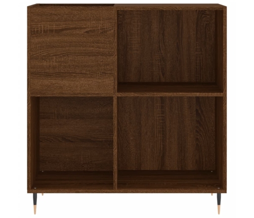 Mueble discos madera contrachapada roble marrón 84,5x38x89 cm