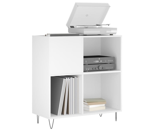 Mueble para discos madera contrachapada blanco 84,5x38x89 cm