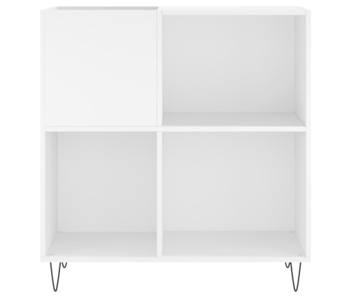 Mueble para discos madera contrachapada blanco 84,5x38x89 cm