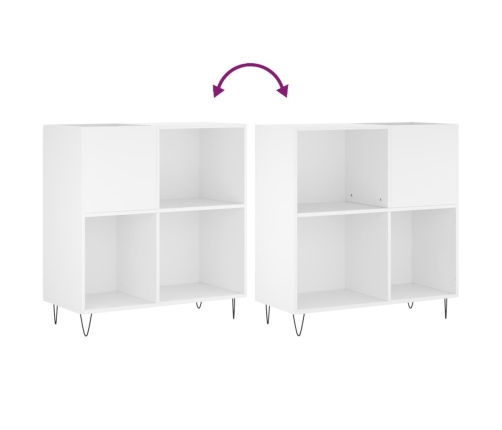 Mueble para discos madera contrachapada blanco 84,5x38x89 cm