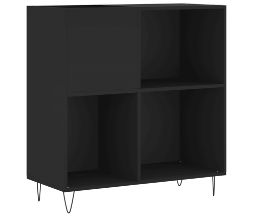 Mueble para discos madera contrachapada negro 84,5x38x89 cm