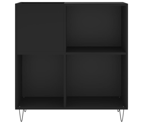 Mueble para discos madera contrachapada negro 84,5x38x89 cm