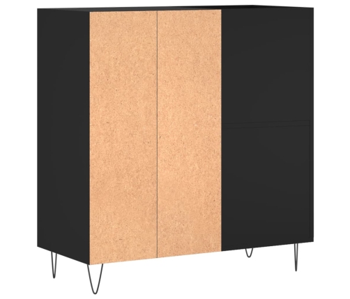 Mueble para discos madera contrachapada negro 84,5x38x89 cm