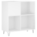 Mueble discos madera contrachapada blanco brillo 84,5x38x89 cm