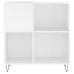 Mueble discos madera contrachapada blanco brillo 84,5x38x89 cm