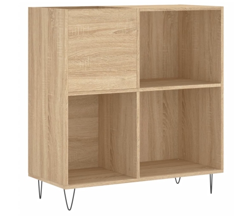 Mueble discos madera contrachapada roble Sonoma 84,5x38x89 cm