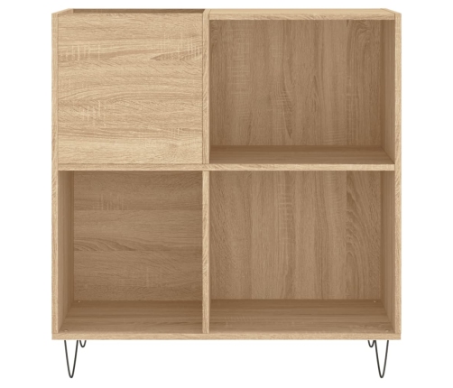 Mueble discos madera contrachapada roble Sonoma 84,5x38x89 cm