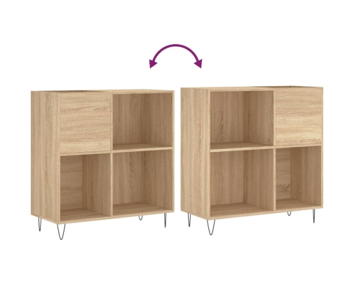 Mueble discos madera contrachapada roble Sonoma 84,5x38x89 cm