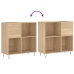 Mueble discos madera contrachapada roble Sonoma 84,5x38x89 cm