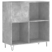 Mueble discos madera contrachapada gris hormigón 84,5x38x89 cm