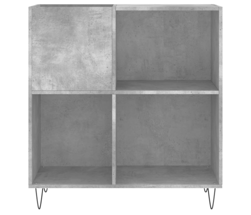 Mueble discos madera contrachapada gris hormigón 84,5x38x89 cm