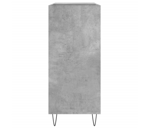 Mueble discos madera contrachapada gris hormigón 84,5x38x89 cm