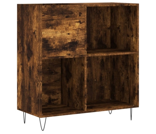 Mueble discos madera contrachapada roble ahumado 84,5x38x89 cm