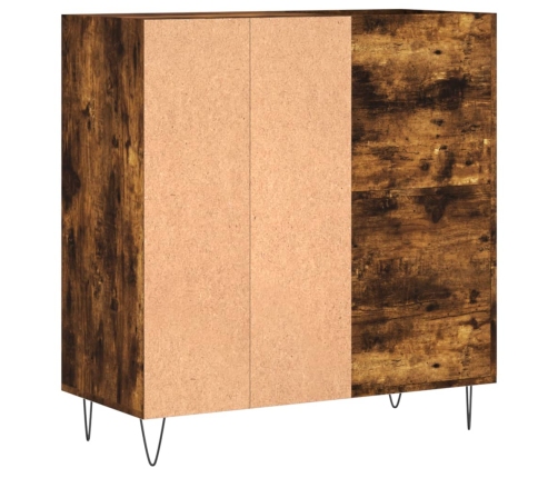 Mueble discos madera contrachapada roble ahumado 84,5x38x89 cm