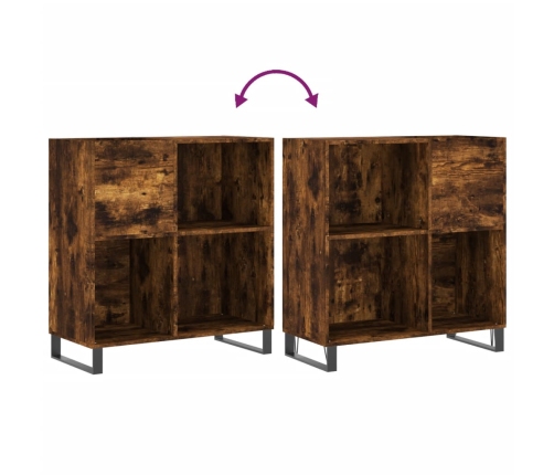 Mueble discos madera contrachapada roble ahumado 84,5x38x89 cm