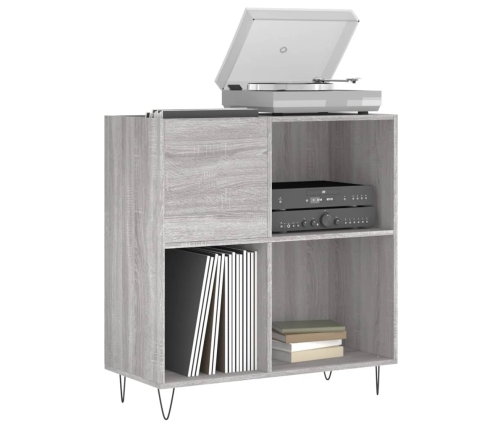 Mueble discos madera contrachapada gris Sonoma 84,5x38x89 cm