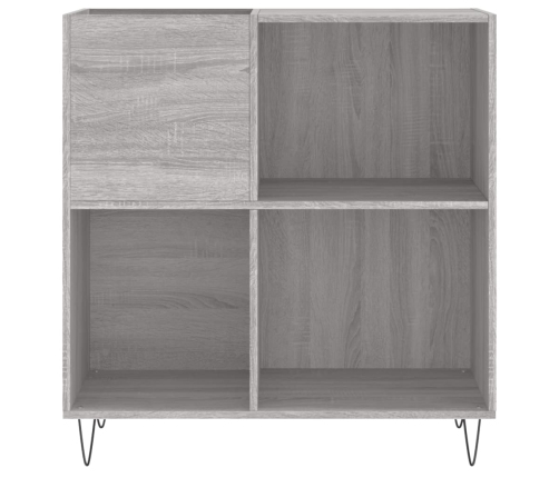 Mueble discos madera contrachapada gris Sonoma 84,5x38x89 cm