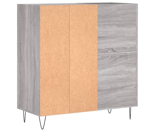 Mueble discos madera contrachapada gris Sonoma 84,5x38x89 cm