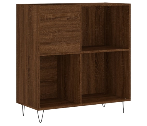 Mueble discos madera contrachapada roble marrón 84,5x38x89 cm