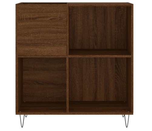 Mueble discos madera contrachapada roble marrón 84,5x38x89 cm